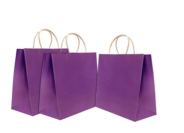 12 * 16 * 6 pouces de sacs en papier faits sur commande de Papier d'emballage, sacs en papier pourpres avec des poignées fournisseur