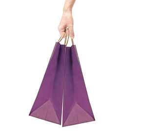 12 * 16 * 6 pouces de sacs en papier faits sur commande de Papier d'emballage, sacs en papier pourpres avec des poignées fournisseur