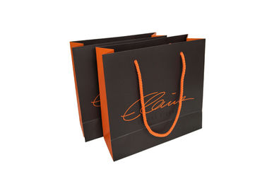 La coutume décorative a imprimé des sacs en papier noirs/couleur orange écologique fournisseur