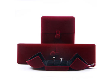 Boîte-cadeau de luxe de bijoux de tissu de flanelle avec la double méthode unique d'ouverture fournisseur