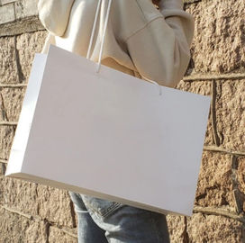 Les sacs en papier blancs simples réutilisables, les sacs en papier faits sur commande lissent le bord mou fournisseur