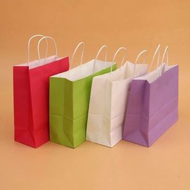 Sacs en papier colorés recyclables de Papier d'emballage, sacs en papier faits sur commande de Brown pour des magasins fournisseur