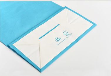 La couleur bleue a imprimé le logo de Customzied de sacs en papier de Papier d'emballage avec la poignée de papier tordue fournisseur