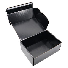Cartons d'expédition ondulés mats réutilisés, taille ondulée noire de Cutsomized de boîtes fournisseur