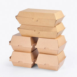Boîte à hamburger de papier d'emballage de 2 tailles, épaisseur à emporter 250gsm de boîte à hamburger fournisseur
