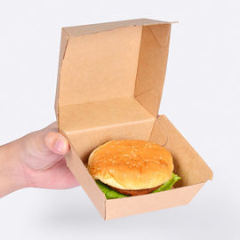 Boîte à hamburger de papier d'emballage de 2 tailles, épaisseur à emporter 250gsm de boîte à hamburger fournisseur