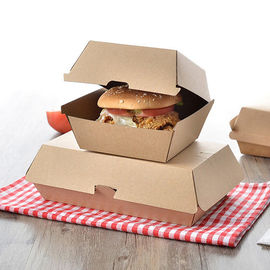 Boîte à hamburger de papier d'emballage de 2 tailles, épaisseur à emporter 250gsm de boîte à hamburger fournisseur
