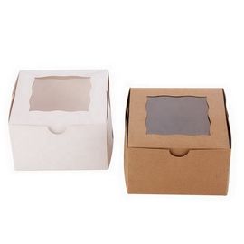 Le gâteau de boulangerie emportent la boîte, boîtes d'emballage alimentaire avec la fenêtre de visionnement claire fournisseur