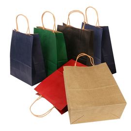 Sacs en papier personnalisés de Brown de fond plat avec la poignée de corde tordue par papier fournisseur