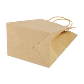 Sacs en papier personnalisés de Brown de fond plat avec la poignée de corde tordue par papier fournisseur