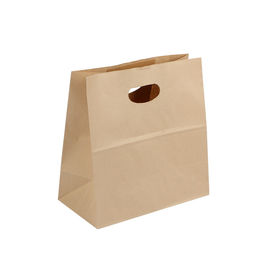 La coutume jetable de sacs en papier de Papier d'emballage de catégorie comestible imprimée renforcent fermement la poignée fournisseur