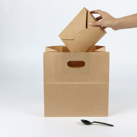 La coutume jetable de sacs en papier de Papier d'emballage de catégorie comestible imprimée renforcent fermement la poignée fournisseur