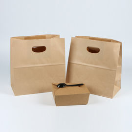 La coutume jetable de sacs en papier de Papier d'emballage de catégorie comestible imprimée renforcent fermement la poignée fournisseur