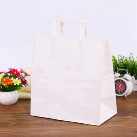 Corde plate favorable à l'environnement de main de sacs en papier de Papier d'emballage imprimée par coutume fournisseur