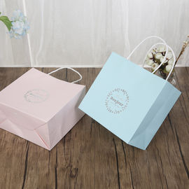 Bleu-clair/rose a personnalisé le matériel blanc de papier de papier des sacs 150gsm emballage de cadeau fournisseur