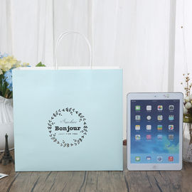 Bleu-clair/rose a personnalisé le matériel blanc de papier de papier des sacs 150gsm emballage de cadeau fournisseur