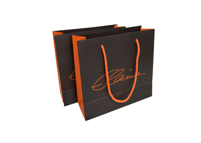 La coutume décorative a imprimé des sacs en papier noirs/couleur orange écologique fournisseur