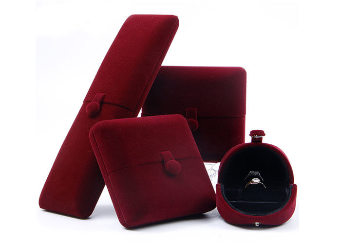 Boîte-cadeau de luxe de bijoux de tissu de flanelle avec la double méthode unique d'ouverture fournisseur