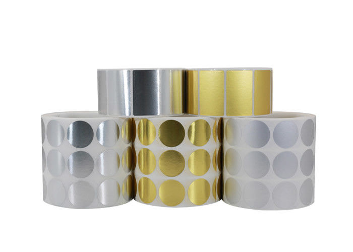 Or fait sur commande résistant à la chaleur d'étiquettes adhésives/matériel aluminium argenté toute forme disponible fournisseur