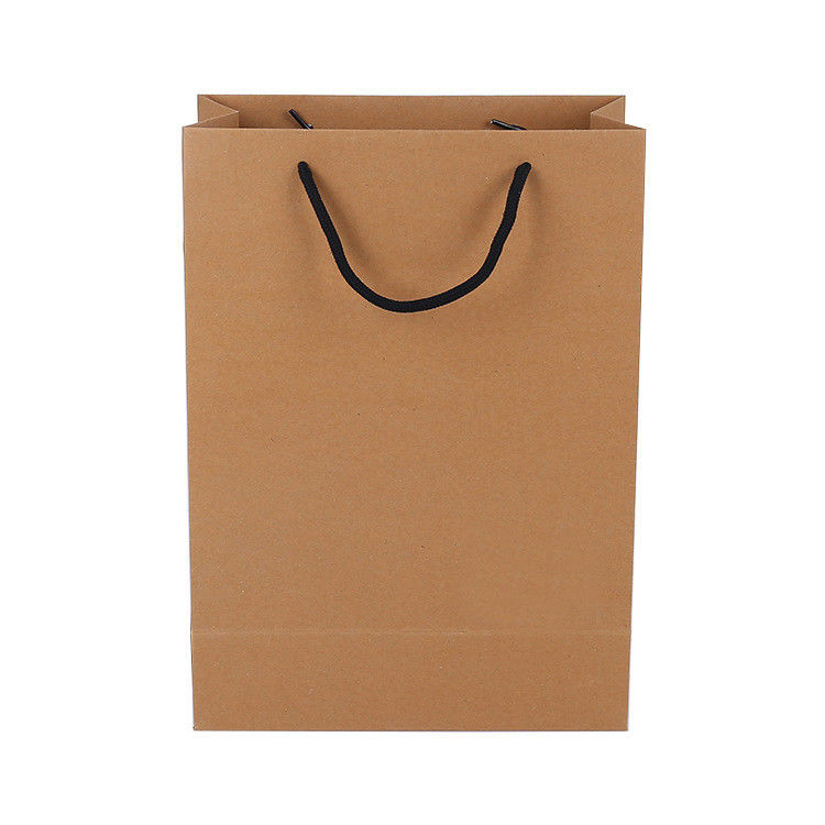 Caractéristique soluble dans l'eau recyclable de sacs en papier de Brown imprimée par coutume de poignée de coton fournisseur