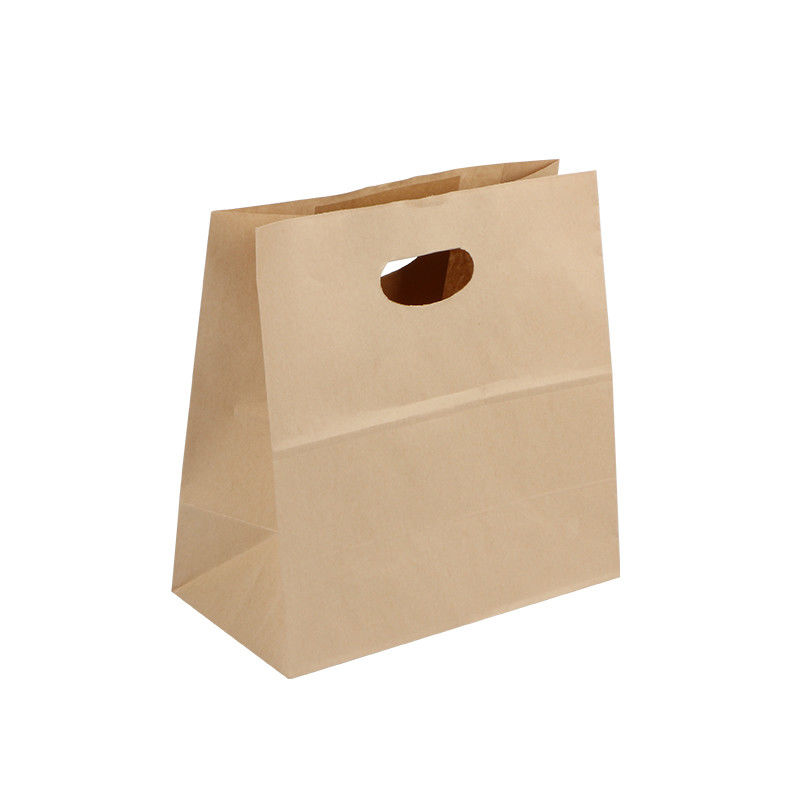 La coutume jetable de sacs en papier de Papier d'emballage de catégorie comestible imprimée renforcent fermement la poignée fournisseur