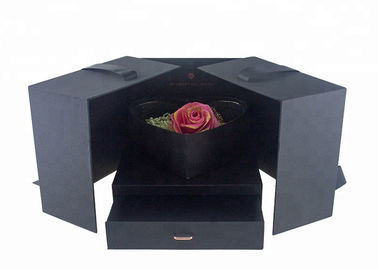 Good price Boîte-cadeau de fleur de forme de coeur avec la décoration de ruban d'ouverture de double de tiroir en ligne